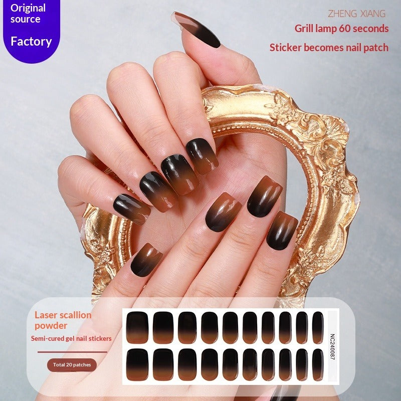 Semi-Cured Gel Nail Strips French Style Soft Color Gradient Glossy Set (MOQ=3)