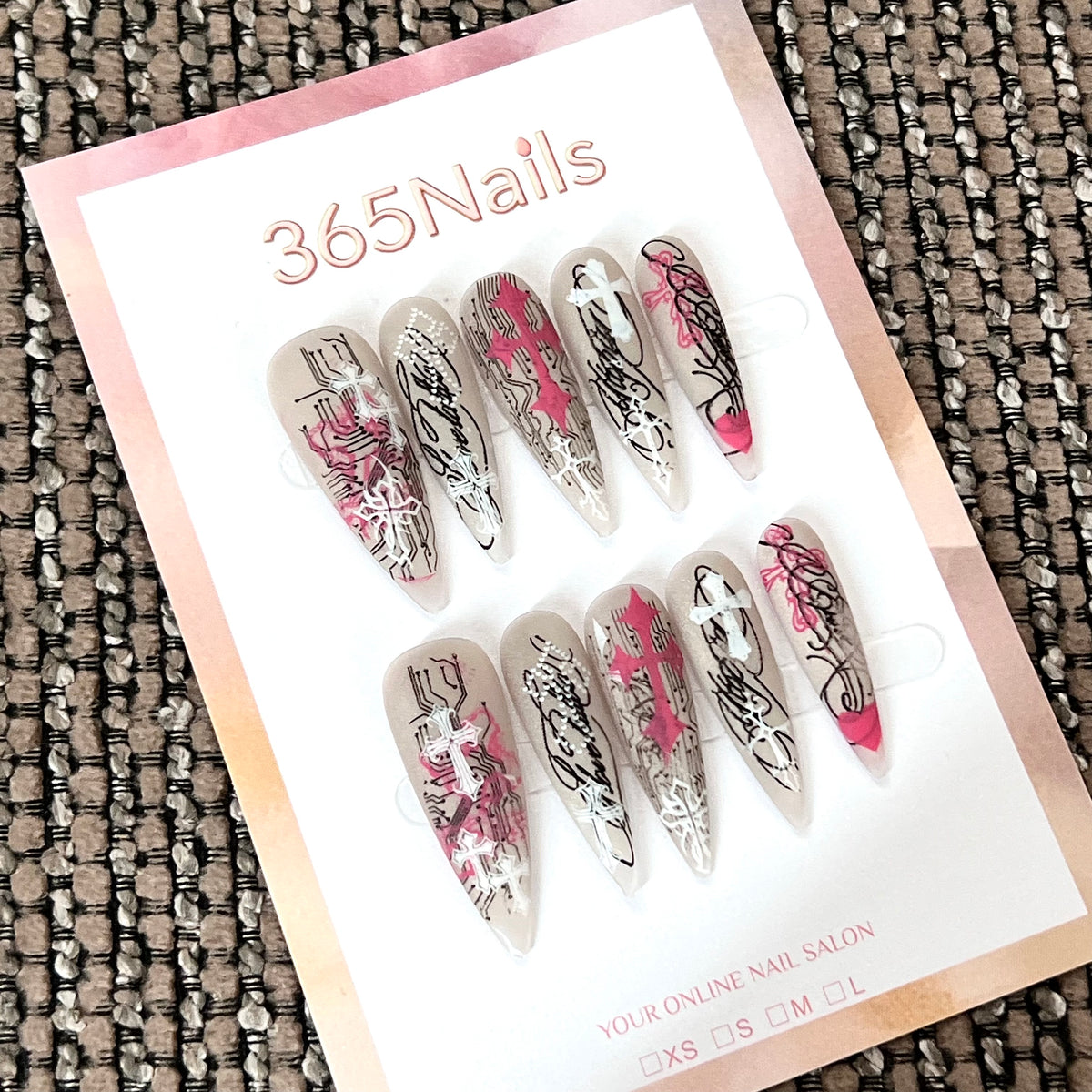 Silver Rose - Metallic Floral Press-On Nails