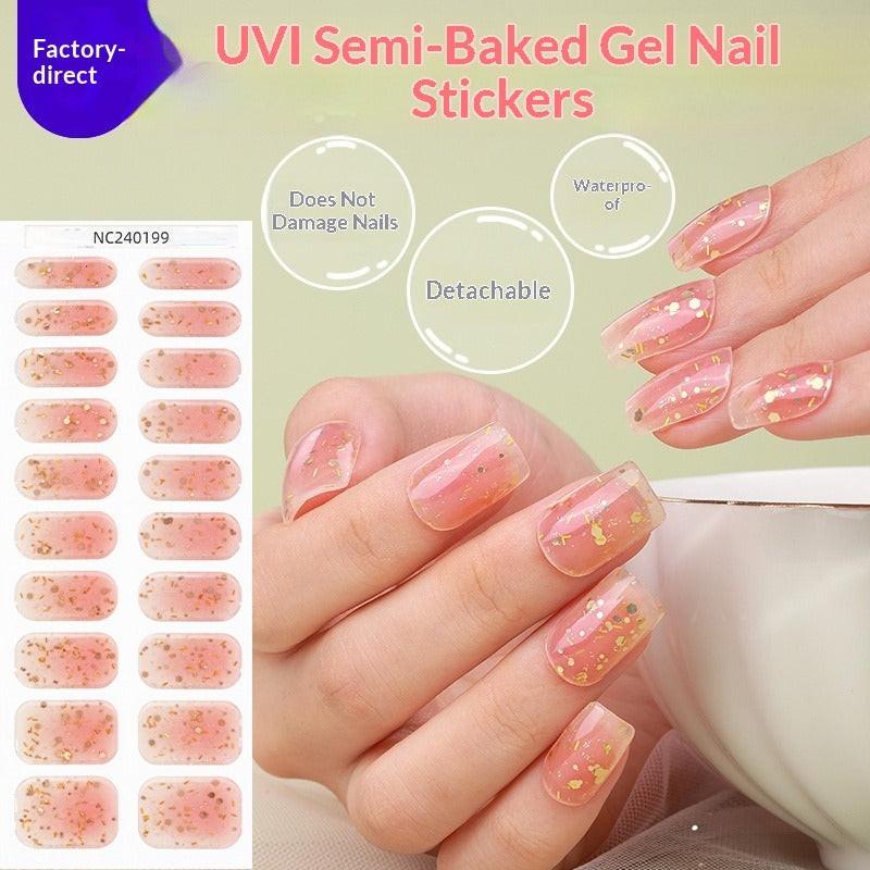 Semi-Cured Gel Nail Strips Laser Foil Ultra-Sparkle Shimmer Glossy Set (MOQ=3)