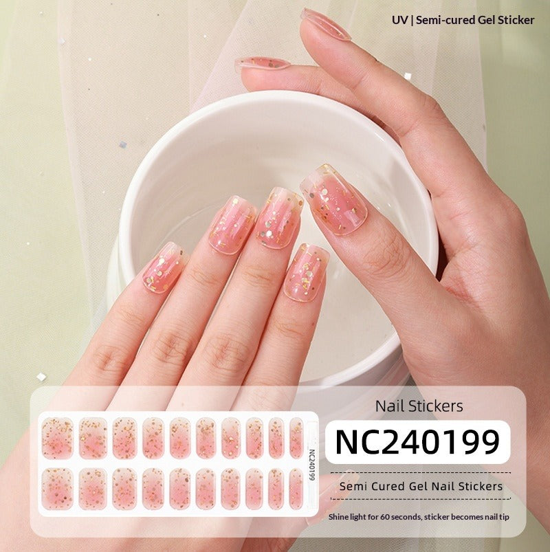 Semi-Cured Gel Nail Strips Laser Foil Ultra-Sparkle Shimmer Glossy Set (MOQ=3)