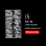 Nail Tips nail pads, long styles, full stickers, transparent pointed pieces, light folds and no marks, water drop nail patches, fake nails wholesale