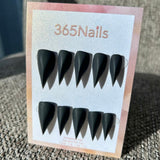 Matte Midnight Dragon Claw Stiletto Velvet Jet Black Handmade Dragon Nail