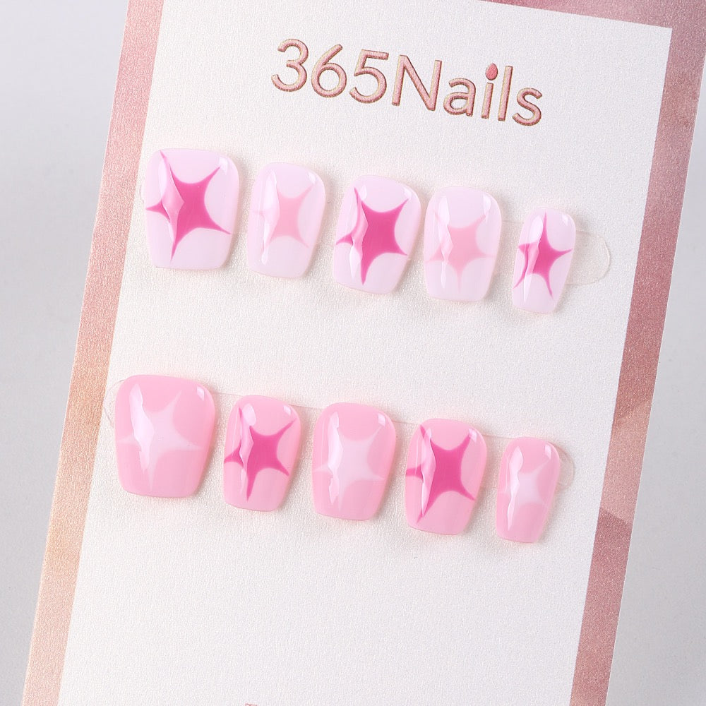 365Nails Pink Sparkle Star Press-On Nails