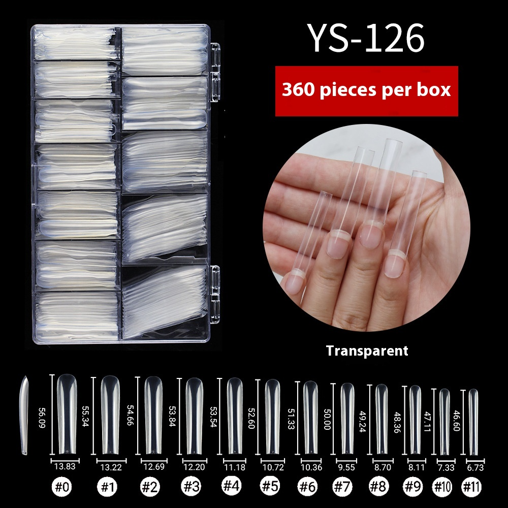 Nail Tips XXXL plus rectangular nail,  fake nails, full stickers, square nail pads,  trapezoidal nail art, square head transparent nail pads