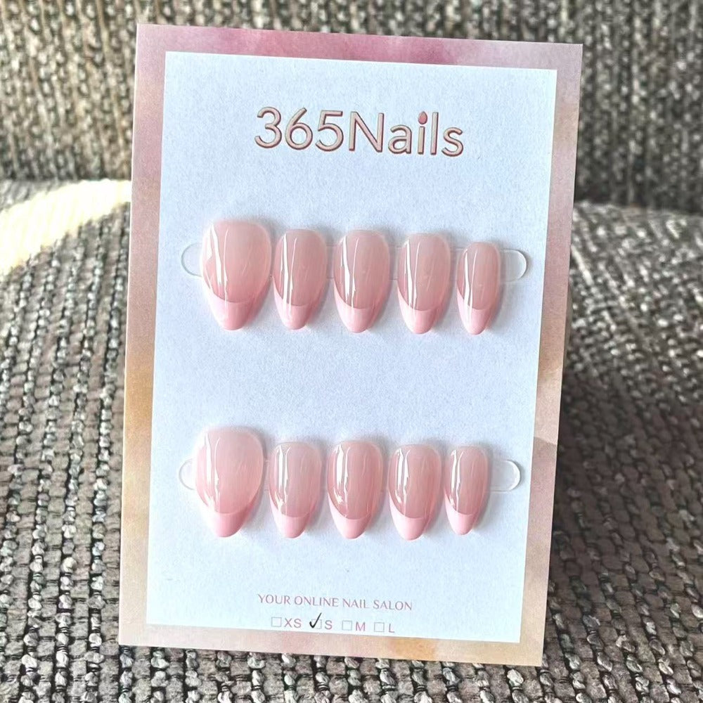 Handmade French patch manicure, multi-color and multi-reusable full coverage fake nail set