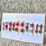 365nails: "Gothic Blood Evil Eye Spider Coffin" – handmade press-on nails