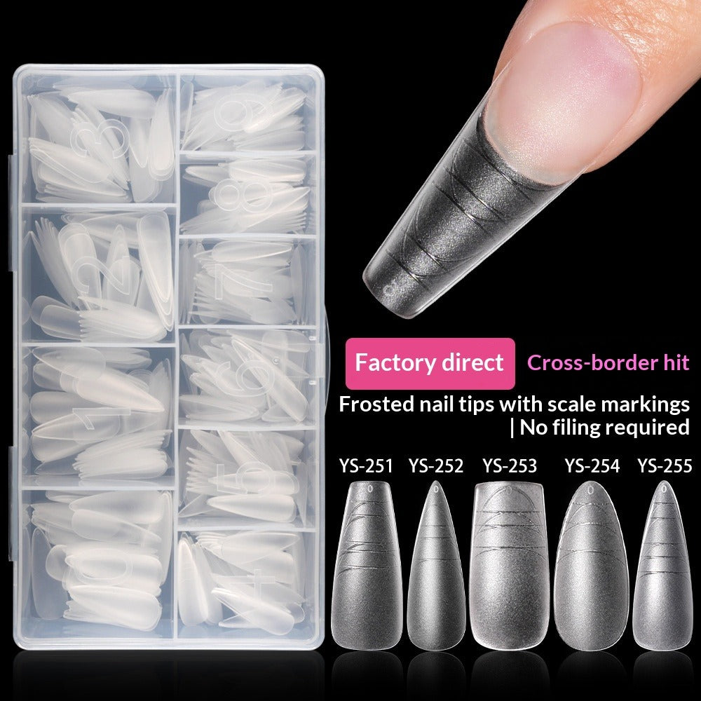Precision Collection: "Pro Guide" – No-File Matte Nail Tips with Length Markers