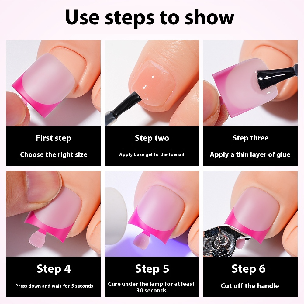 Nail Tips new French press on nails color French nude square toenail patch nail patch 150 pieces in a box