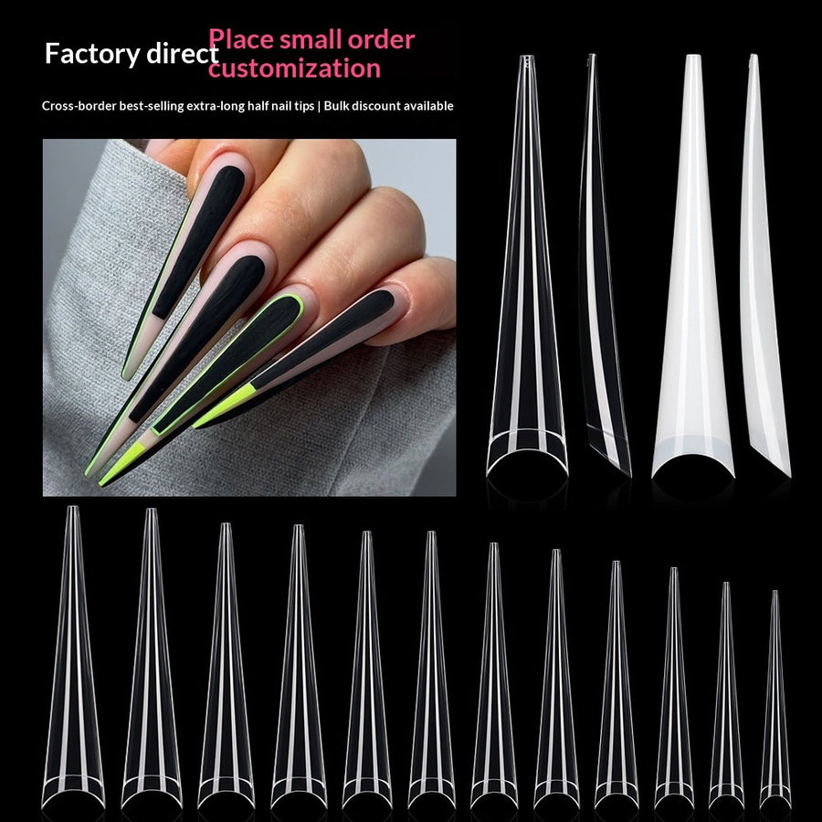 Drama Collection: "XXL Stiletto" – Extra Long Half-Cover Stiletto Nail Tips