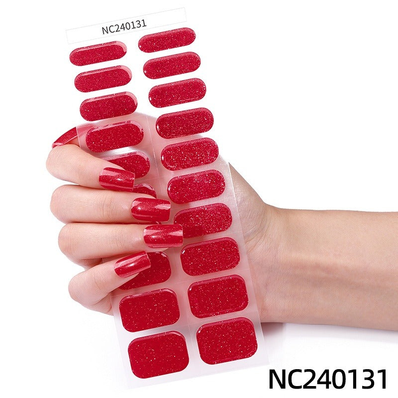 Semi-Cured Gel Nail Strips Pure Glitter Ultra-Sparkle Metallic Glossy Set (MOQ=3)