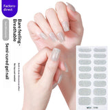 Semi-Cured Gel Nail Strips Pure Glitter Ultra Sparkle Glossy Design (MOQ=3)
