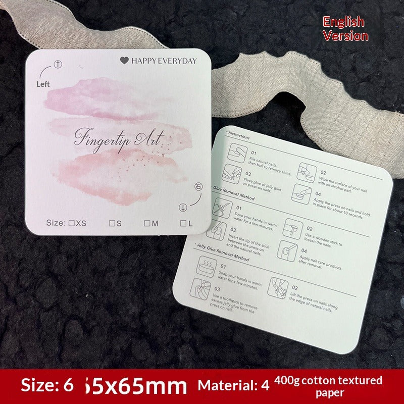Soft Cotton Texture Press On Nail Display Cards (MOQ=50)