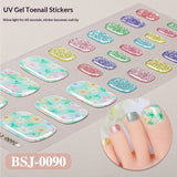 Semi-Cured Gel Nail Strips Fresh Floral 3D Foil Glossy Design (MOQ=3)