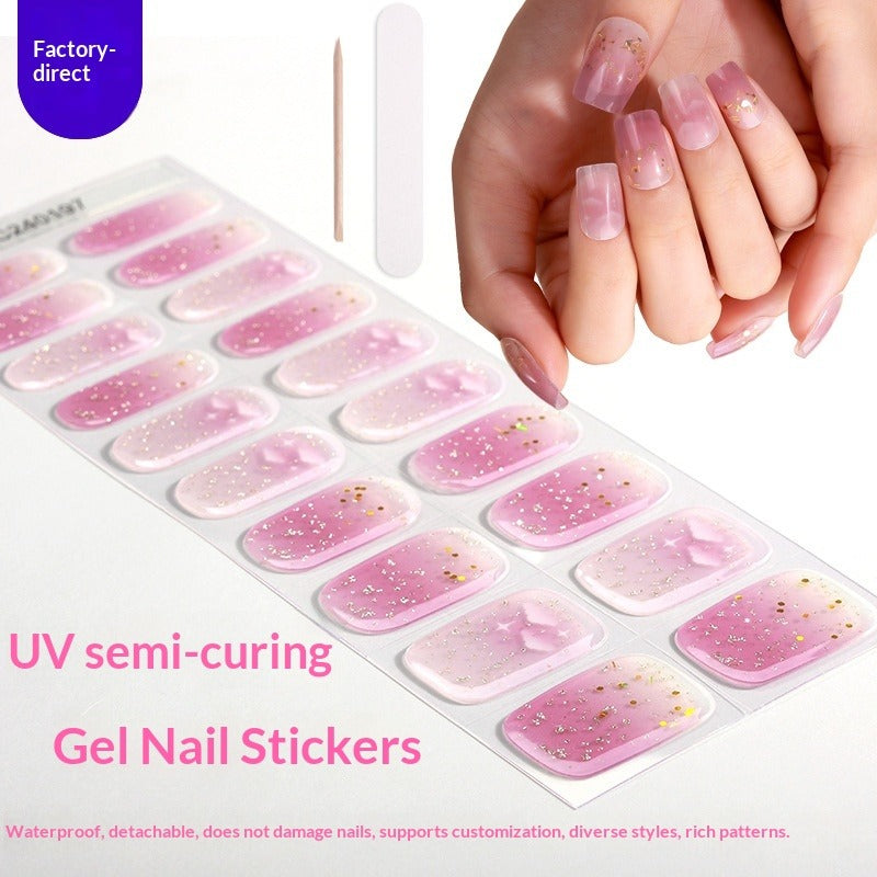 Semi-Cured Gel Nail Strips Laser Foil Ultra-Sparkle Shimmer Glossy Set (MOQ=3)