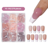 Nail Tips explosion French press on nails multi-color Jiugongge nude nail art trapezoidal removable fake nail piece wholesale women