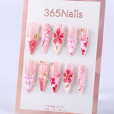 Cherry Blossom Pink Frosting Gradient × 3D Flower Pearls Press On Nail
