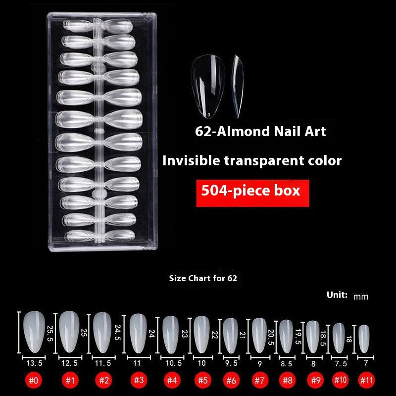 Nail Tips Nail piece Wearable transparent almond nail polish water drop nail ballet nail seamless 504 pieces Boxed patch manicure fake nail