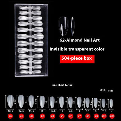Nail Tips Nail piece Wearable transparent almond nail polish water drop nail ballet nail seamless 504 pieces Boxed patch manicure fake nail