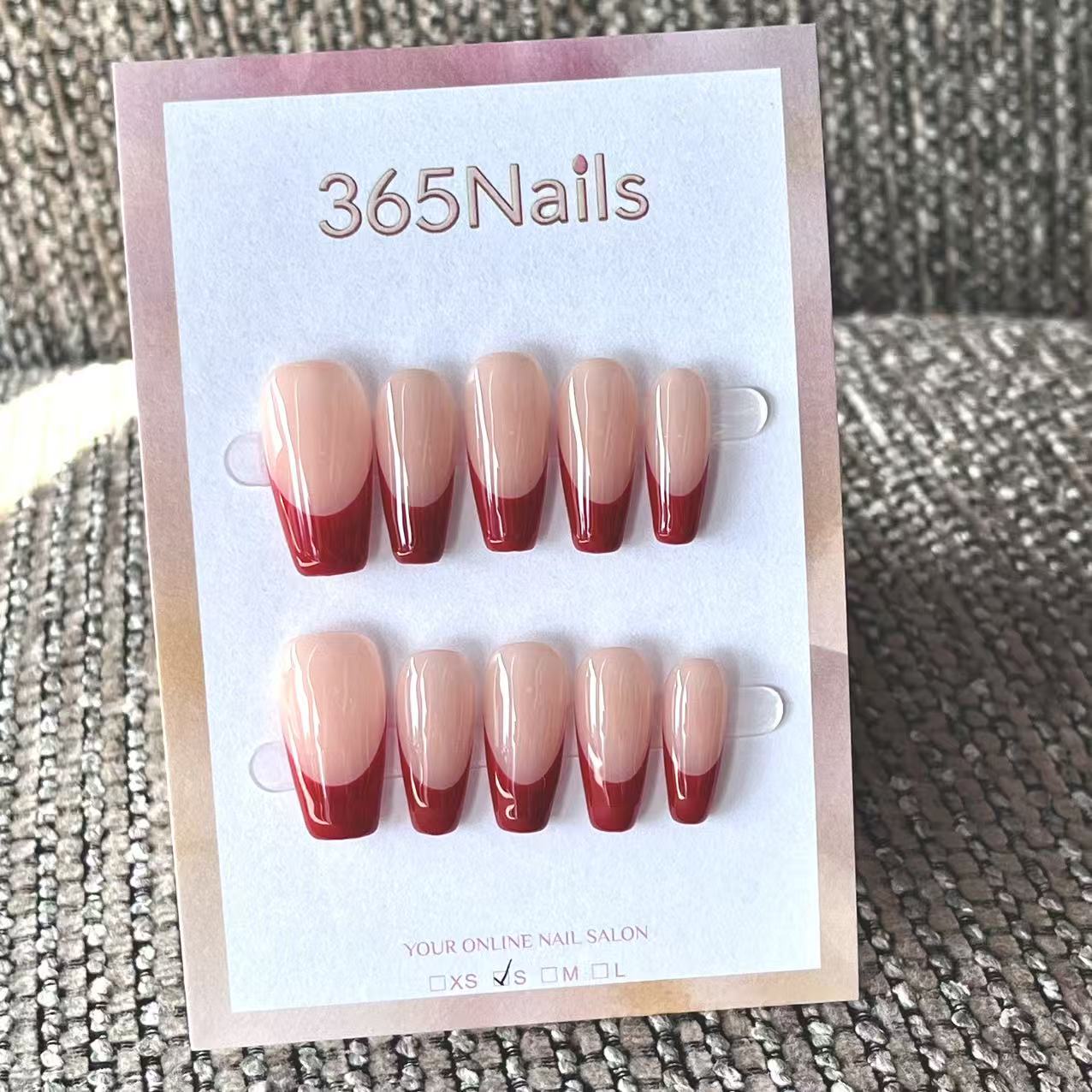 Handmade French patch manicure, multi-color and multi-reusable full coverage fake nail set