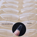Nail Tips Free engraving and semi-matte press on nails pads 120 pieces, transparent and seamless fake nails in bags, fully attached to matte nail pads