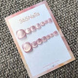 365nails: "watery pink translucent cat-eye" – handmade press-on pedicure