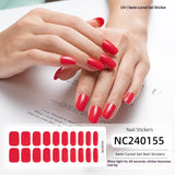 Semi-Cured Gel Nail Strips Minimal Solid Color Glossy Design (MOQ=3)