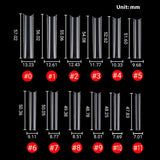 Nail Tips Amazon popular nail piece NO C extended water pipe nail patch 504 pieces boxed transparent semi-sticker XXXL fake nails