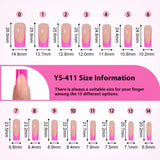 Nail Tips French press on nails  explosion five-color rectangular versatile removable patch manicure 150 pieces fake nail piece