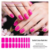 Semi-Cured Gel Nail Strips Solid Color Glossy Minimal Design (MOQ=3)