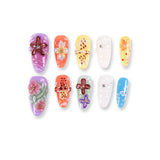 365nails candy macaron multicolor jelly floral sculpted press-onsSold in packs of 5. Minimum order: 1 pack (5 pcs). Quantity = number of packs. Qty 1 = 5 pcs