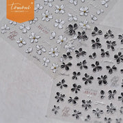 Black Clover Nail Stickers – 5D Embossed Minimalist Charm Set