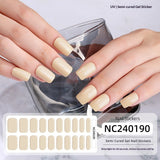 Semi-Cured Gel Nail Strips Solid Pearl Minimal Glossy Design (MOQ=3)