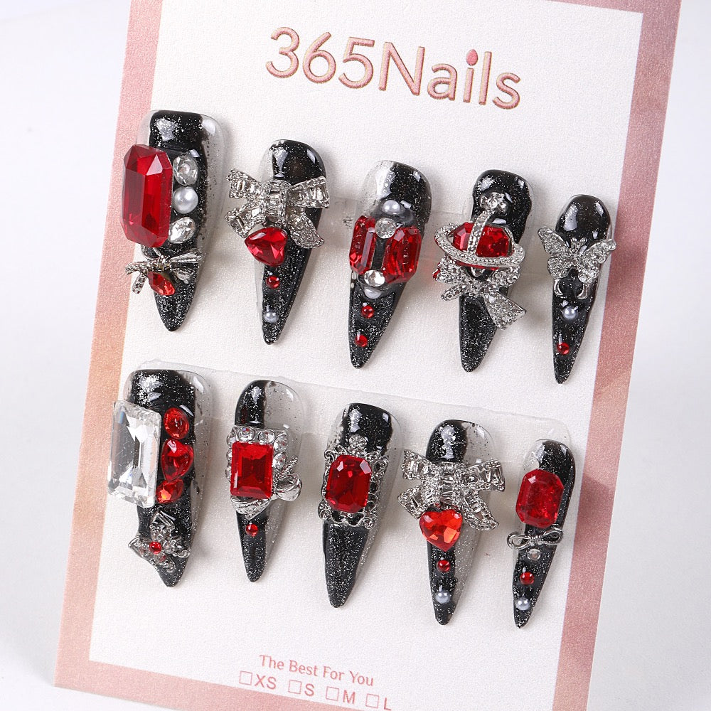 365Nails Crimson Gothic Luxury Stiletto Tips