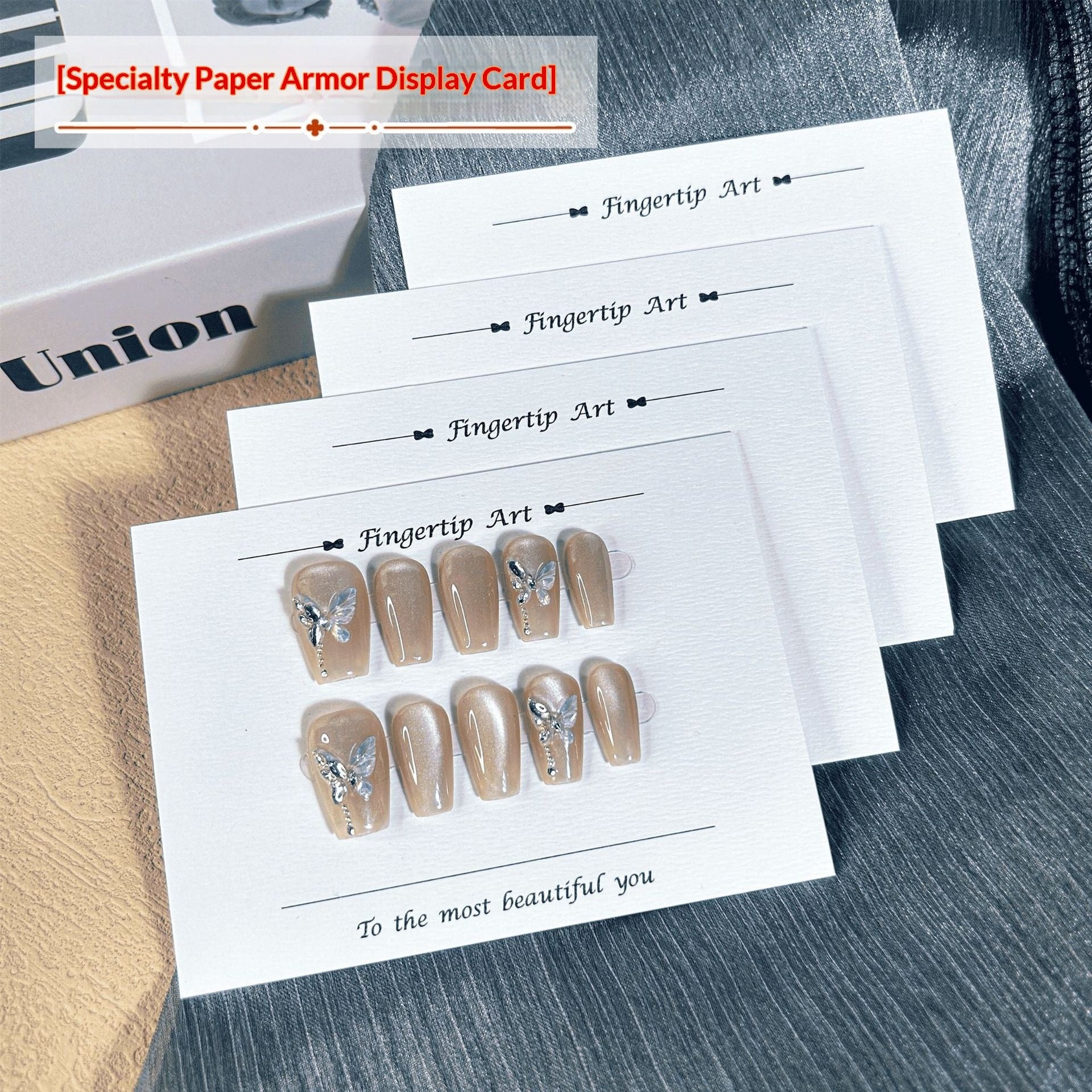 Premium Nail Display Cards with Artistic Gradient Background (MOQ=50)