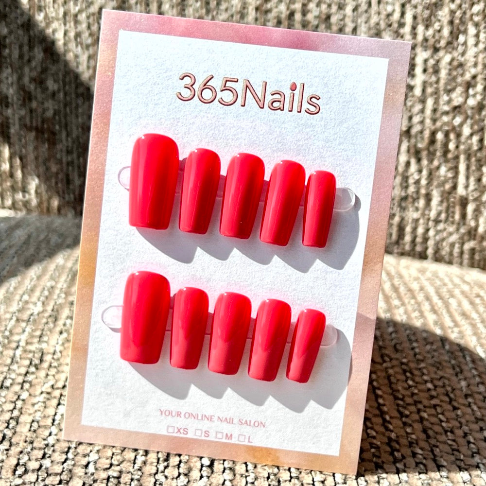 "Structured Medium Square" - Solid Color Handmade Nails (20 Colors Available)