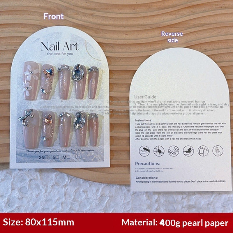 Pearl Finish Display Cards for Handmade Press On Nails (MOQ=50)