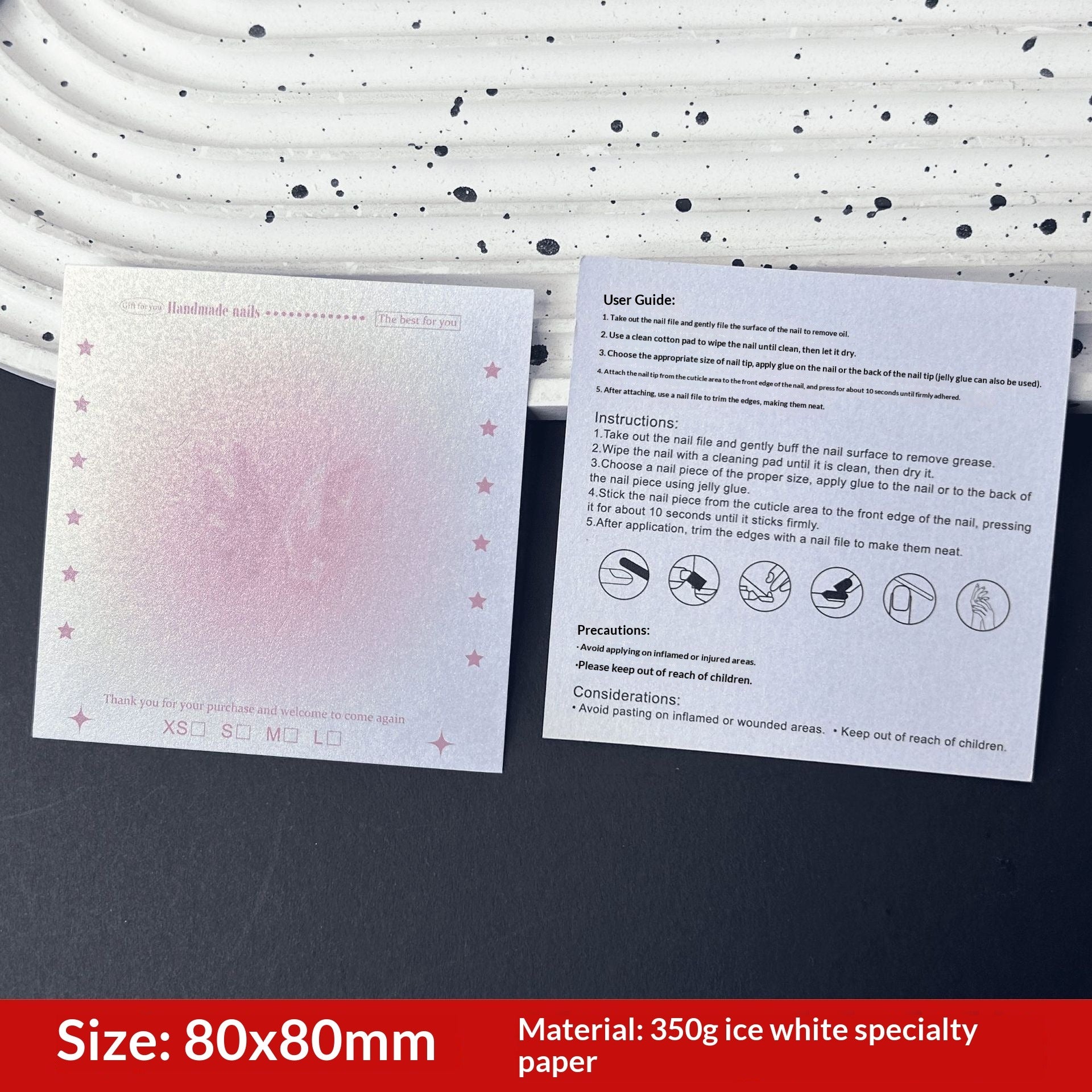 Premium Nail Display Cards with Artistic Gradient Background (MOQ=50)