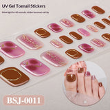 Semi-Cured Gel Nail Strips Toe Nails 3D Foil Gradient Bloom Glossy Set (MOQ=3)