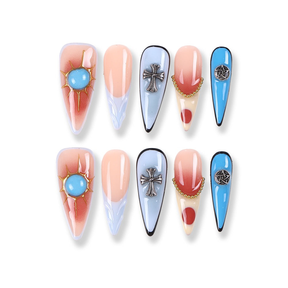 365Nails Sunset Sky Charm Stiletto Press-On Nails