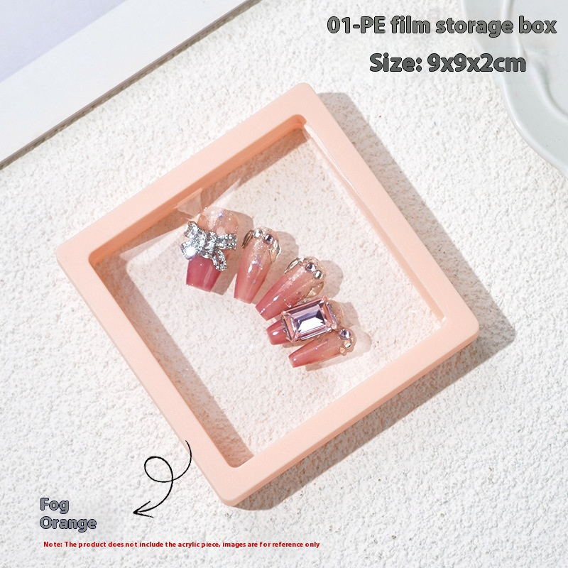 Transparent PE film suspension box press on nails storage box