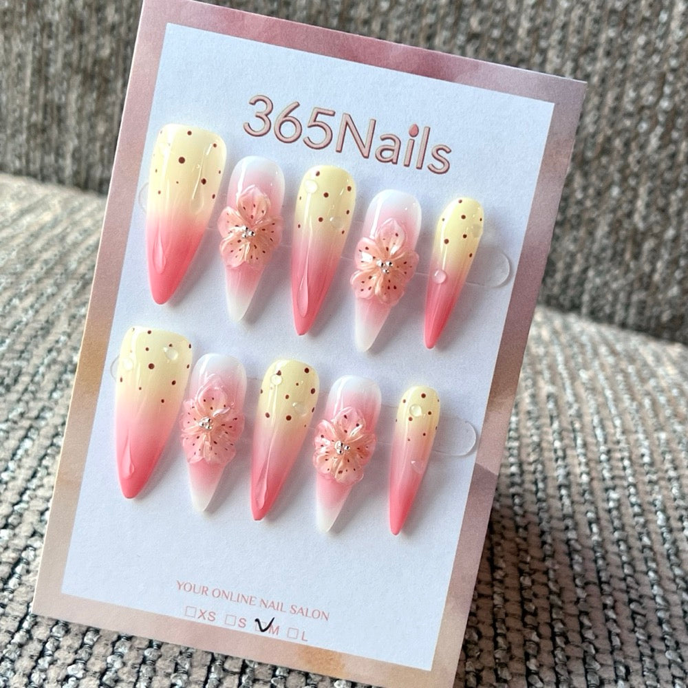 Peach Star Sprinkle - Pastel Star Press-On Nails