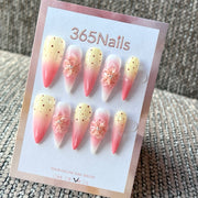 Peach Star Sprinkle - Pastel Star Press-On Nails