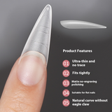 Nail Tips Nail plate with scale line Flat nail, boxed transparent and seamless full sticker Removable and wearable fake nail patch