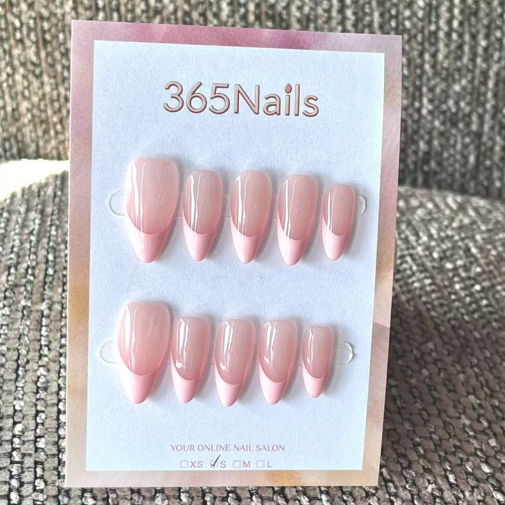 Handmade French patch manicure, multi-color and multi-reusable full coverage fake nail set