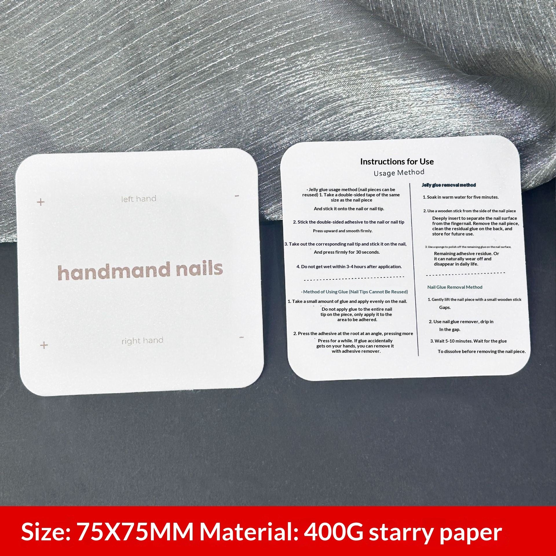 Galaxy Black Display Cards for Press On Nail Collections (MOQ=50)