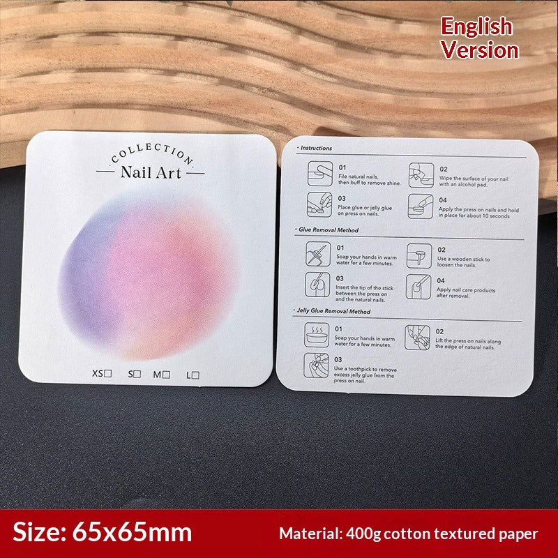 方形極簡展示卡，手工製，適用於穿戴甲 (MOQ=50)