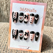 365nails：「哥德蘿莉塔心形」— 手工製 中長款 棺材形 穿戴甲