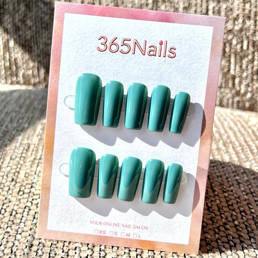 "Structured Medium Square" - Solid Color Handmade Nails (20 Colors Available)