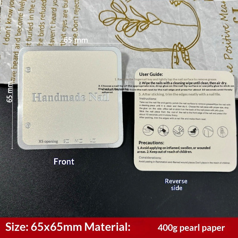 珍珠光澤手工製穿戴甲展示卡 (MOQ=50)