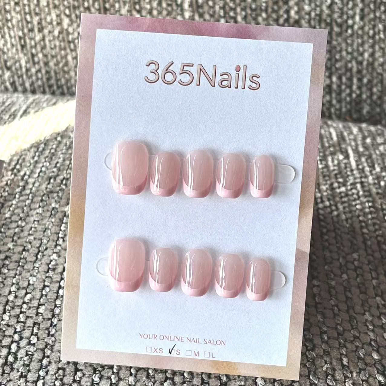 Handmade French patch manicure, multi-color and multi-reusable full coverage fake nail set